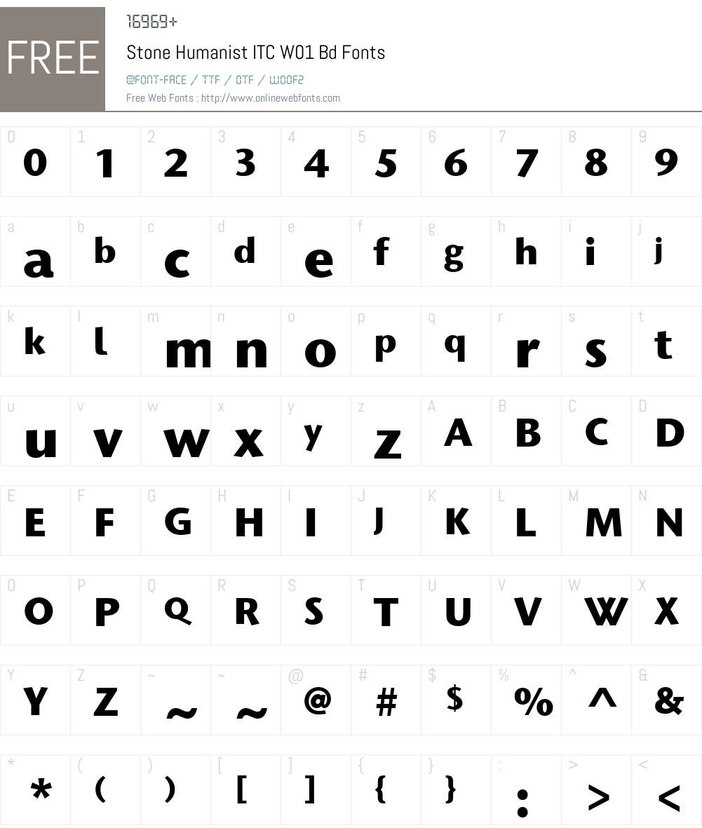 StoneHumanistITCW01-Bd Font Screenshots