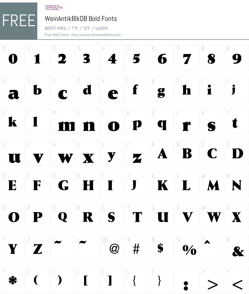 WeinAntikBlkDB Font Screenshots