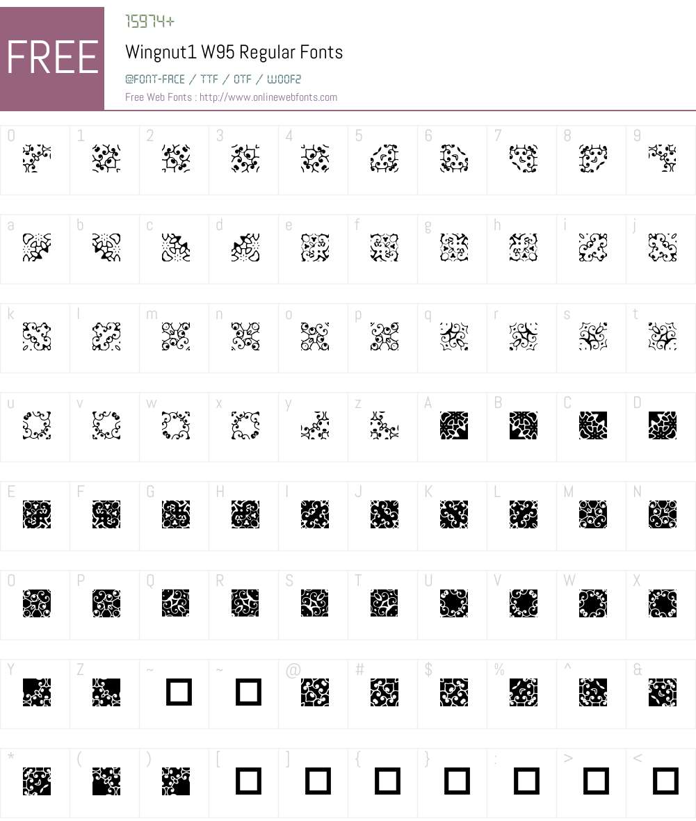 Wingnut1 Font Screenshots