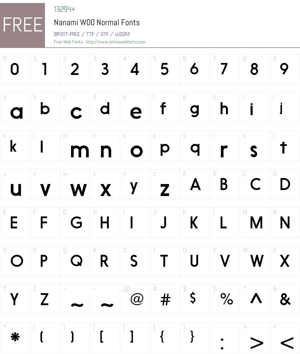 NanamiW00-Normal Font Screenshots