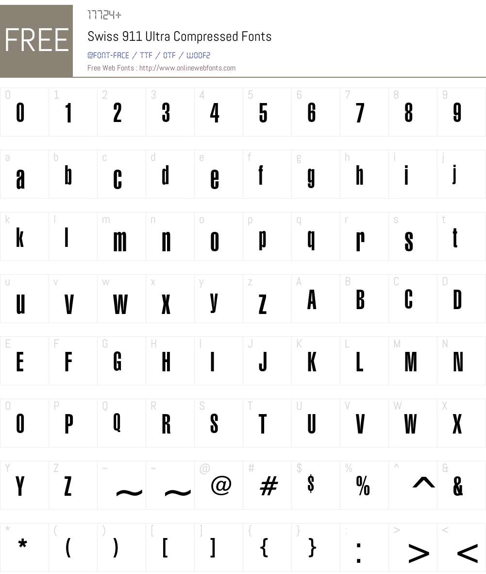 Swiss 911 Font Screenshots