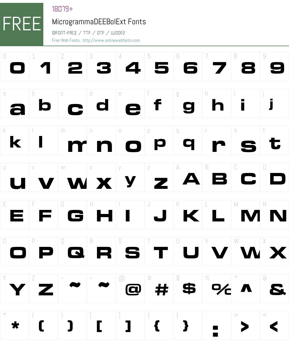 MicrogrammaDEEBolExt Font Screenshots