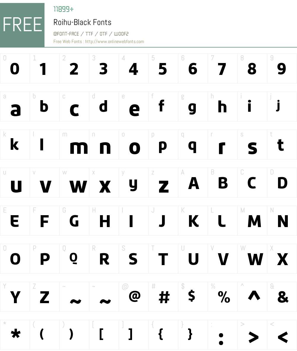 Roihu Black Font Screenshots