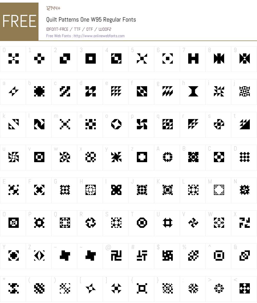 Quilt Patterns One Font Screenshots