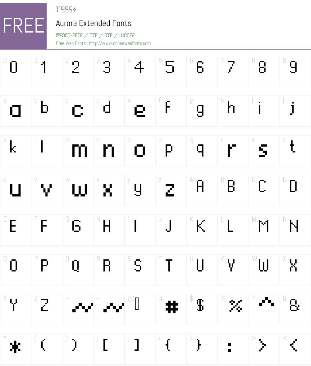 Aurora Extended Font Screenshots