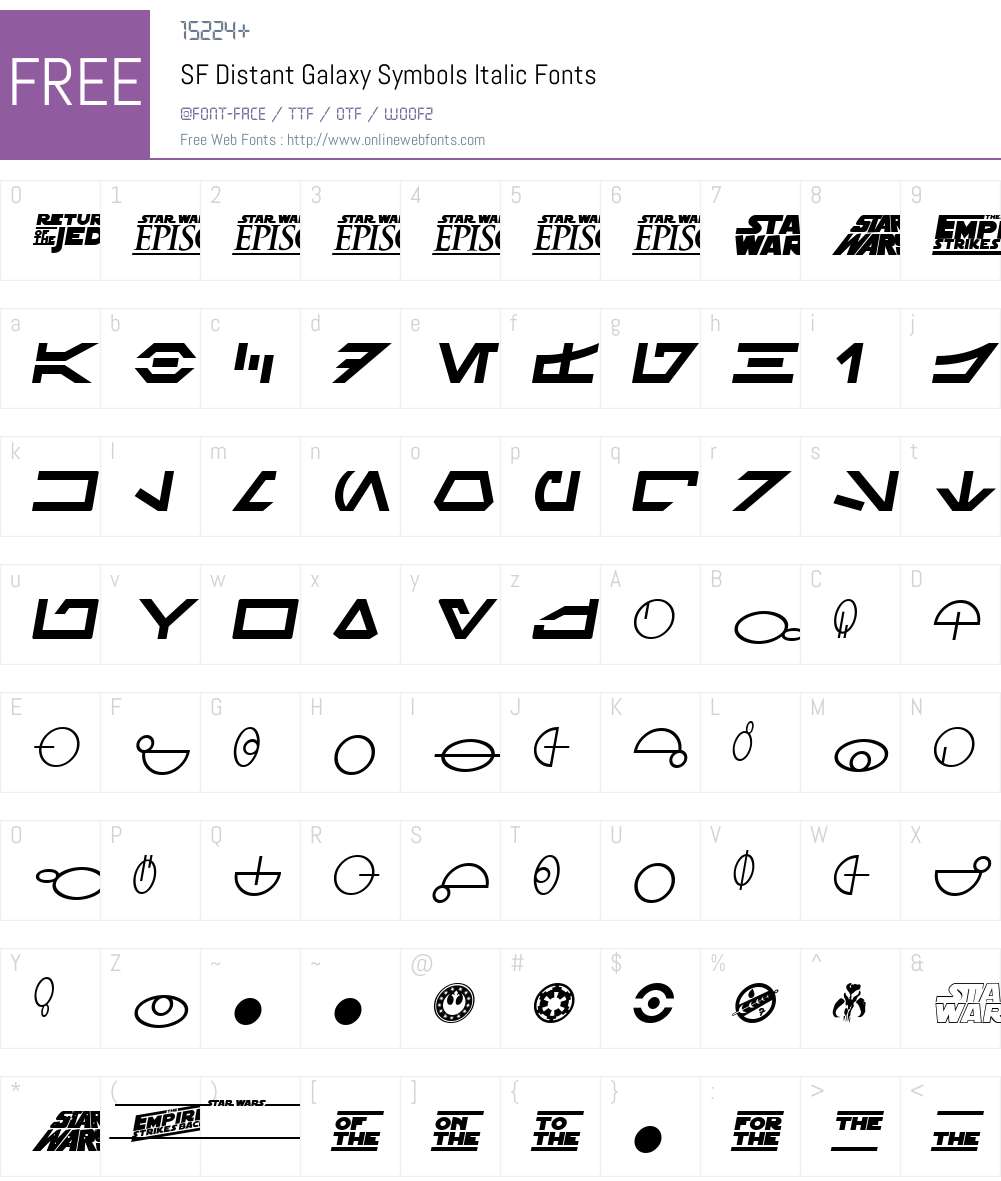 SF Distant Galaxy Symbols Font Screenshots