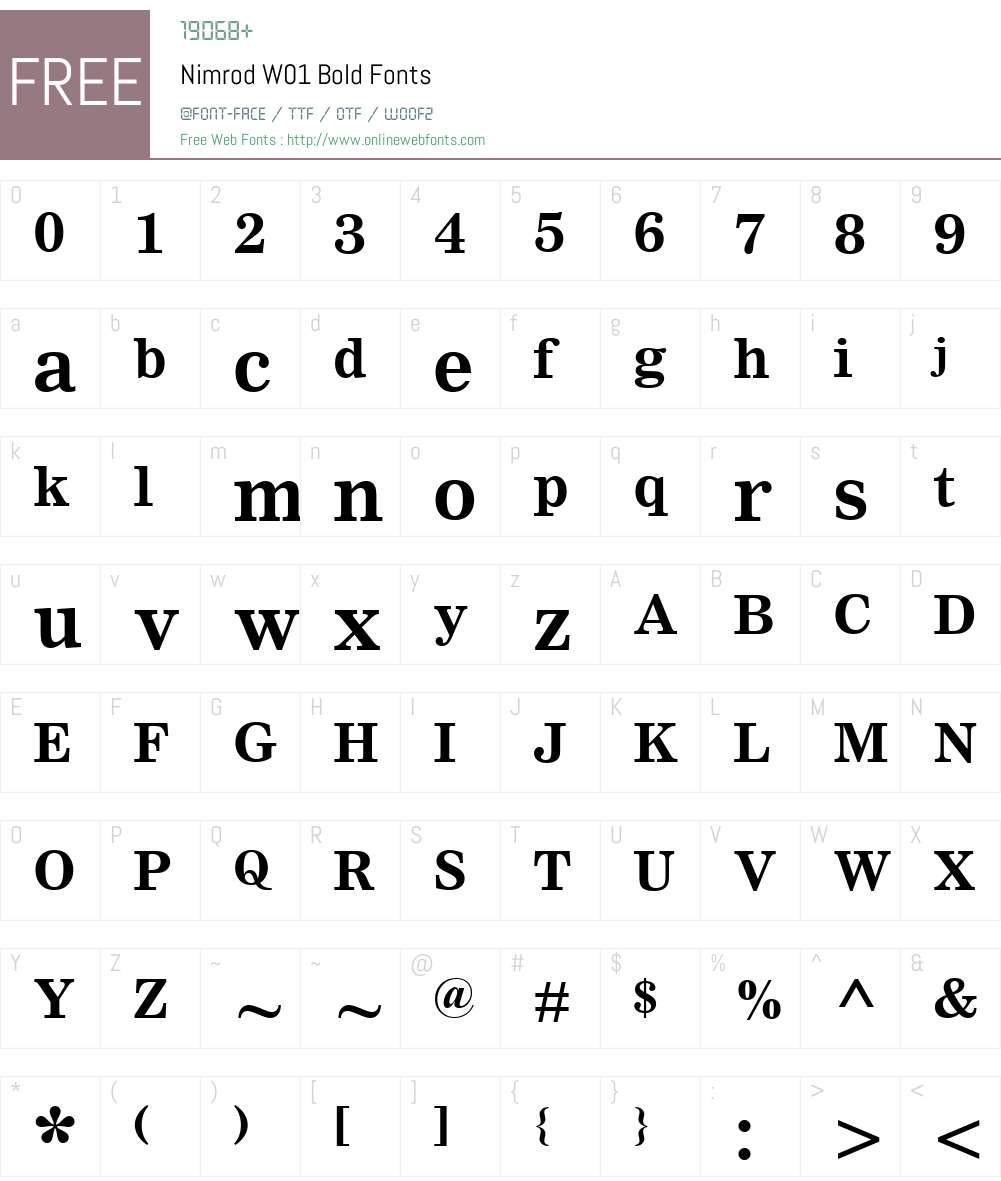 NimrodW01-Bold Font Screenshots