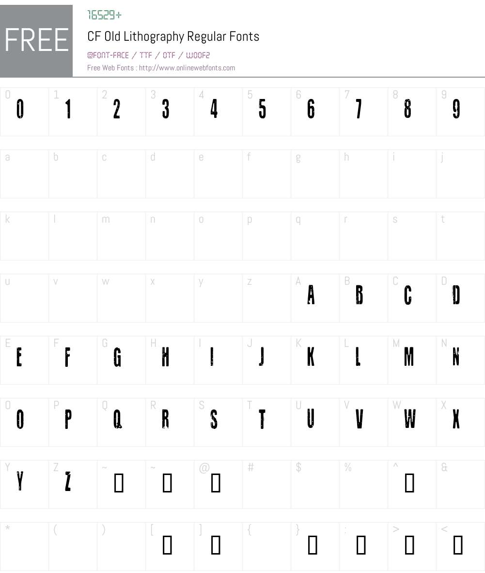 CF Old Lithography Font Screenshots