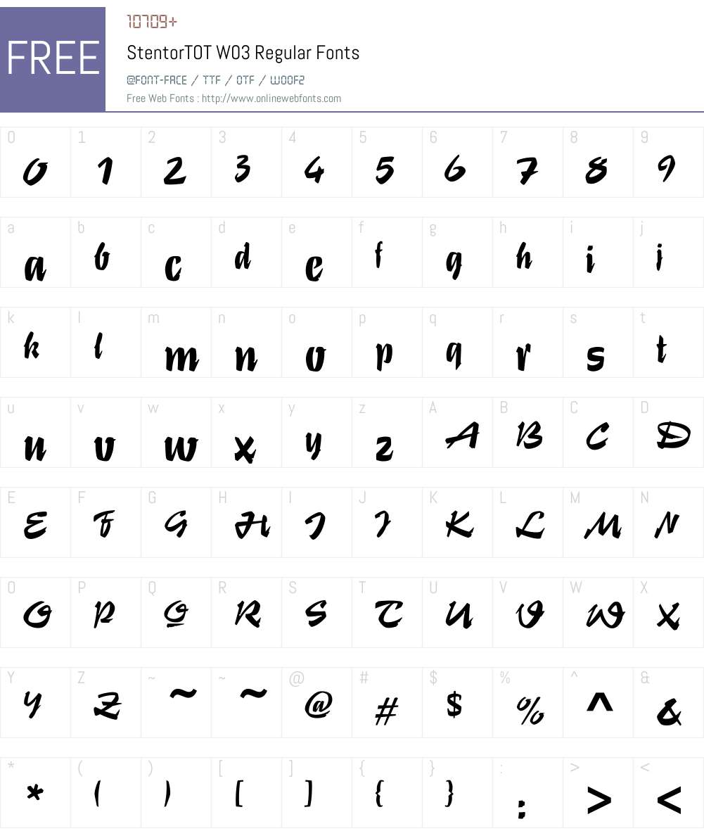 Stentor Font Screenshots