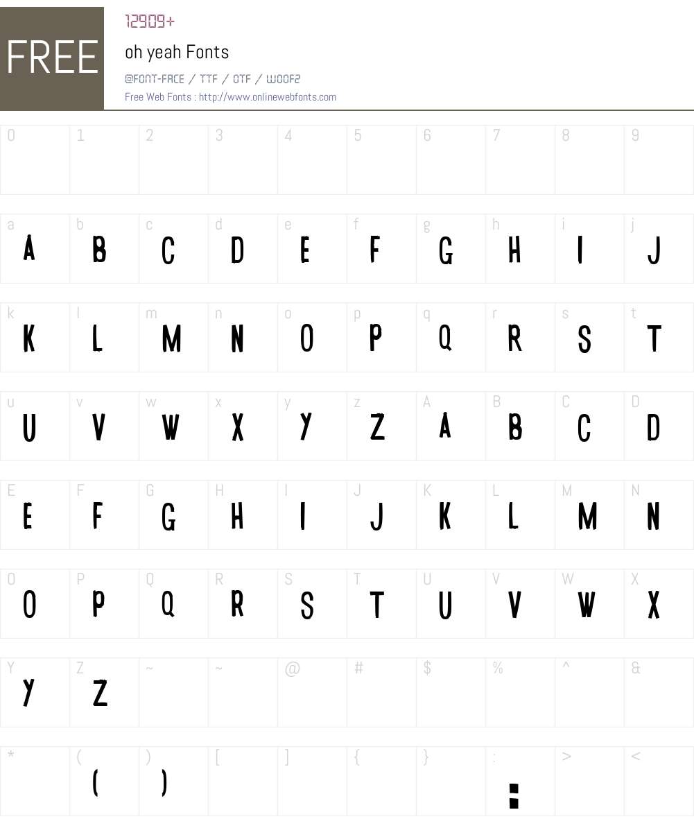 oh yeah Font Screenshots