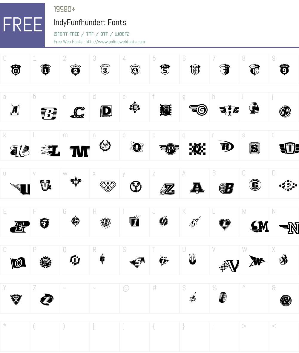 IndyFunfhundert Font Screenshots
