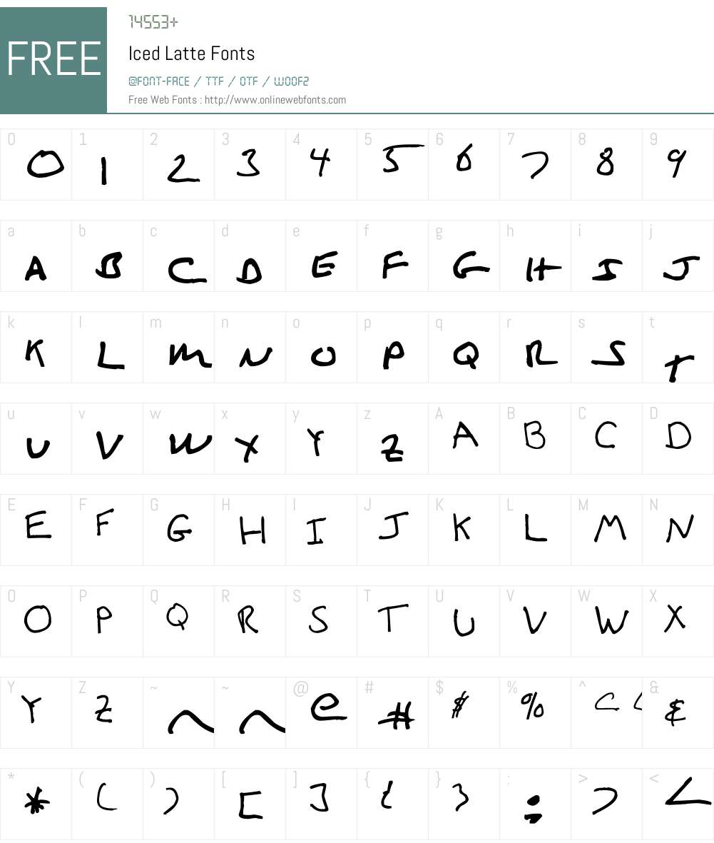 Iced Latte Font Screenshots