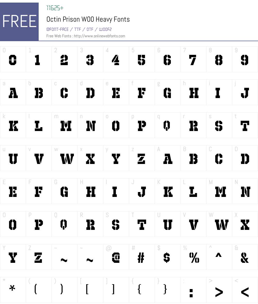 OctinPrisonW00-Heavy Font Screenshots