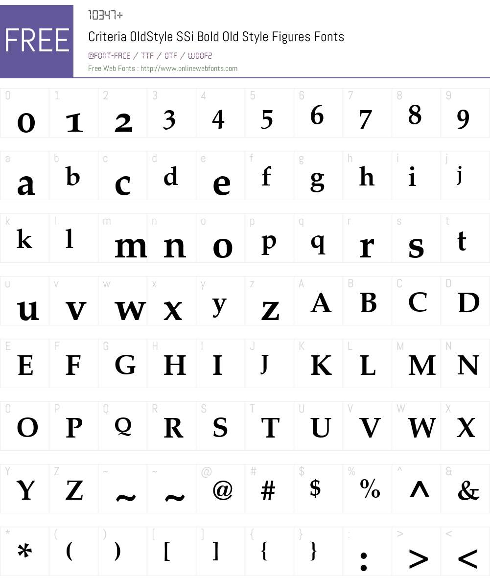 Criteria OldStyle SSi Font Screenshots