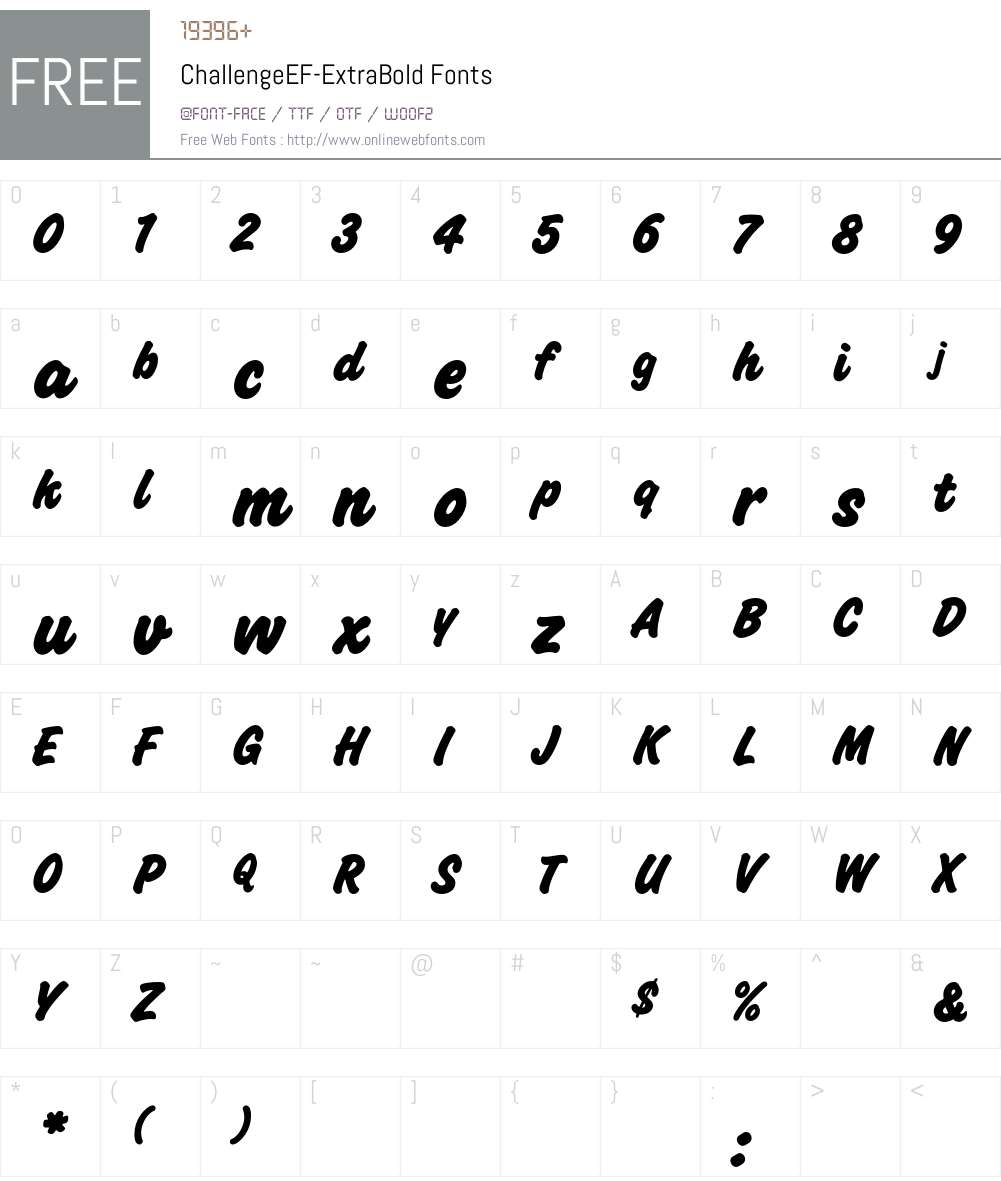 ChallengeEF Font Screenshots