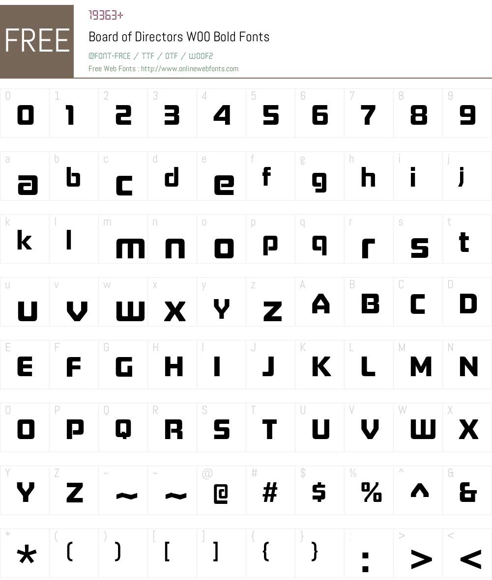 BoardofDirectorsW00-Bold Font Screenshots