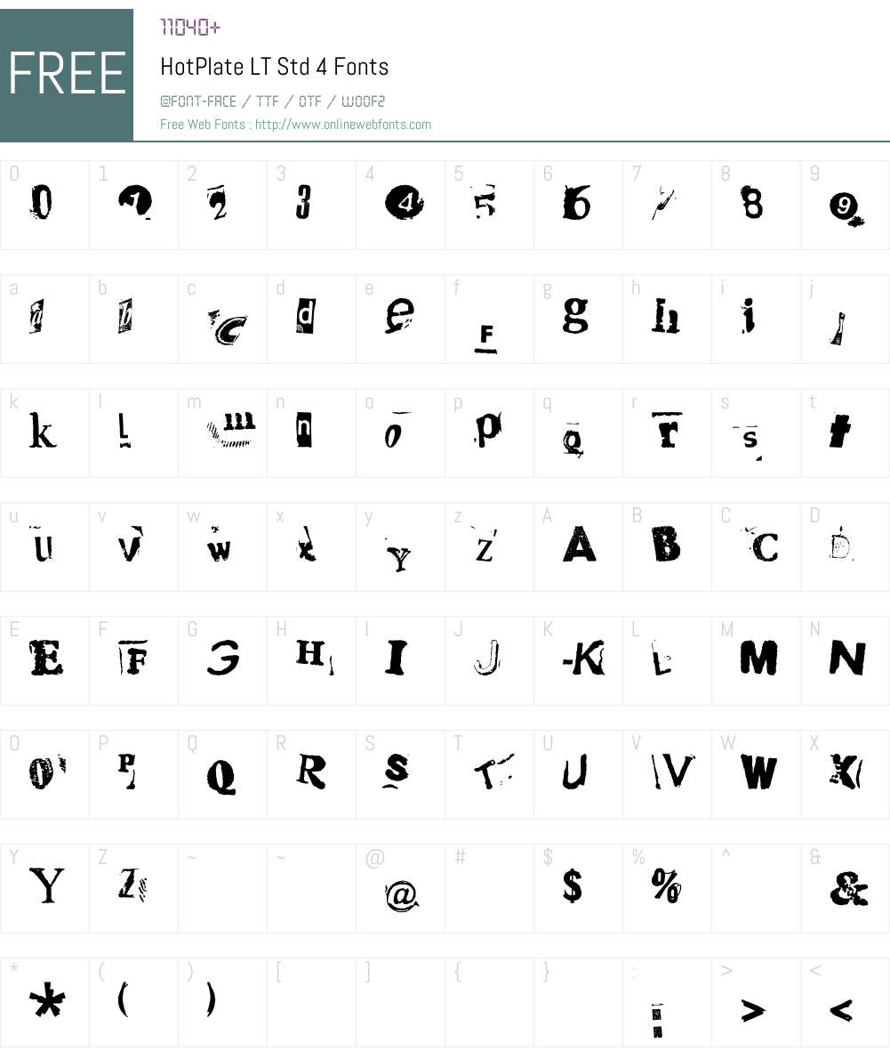 HotPlate LT Std 4 Font Screenshots