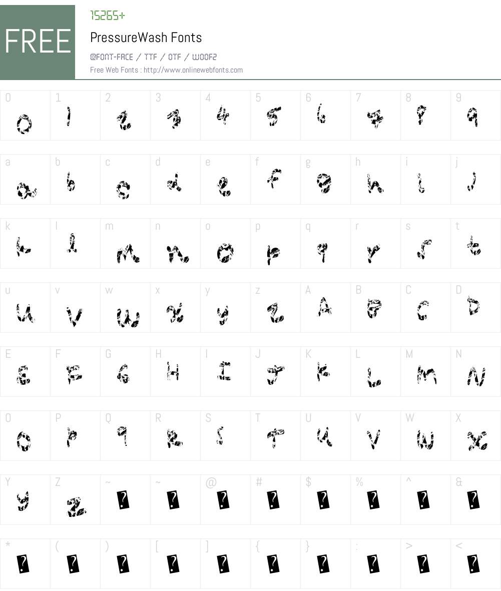 PressureWash Font Screenshots