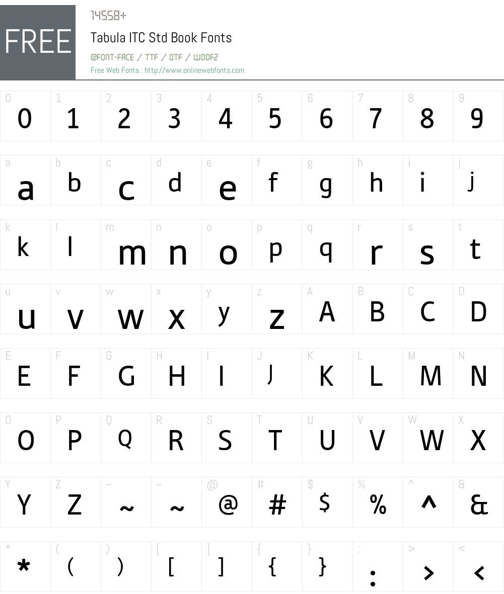 Tabula ITC Std Font Screenshots