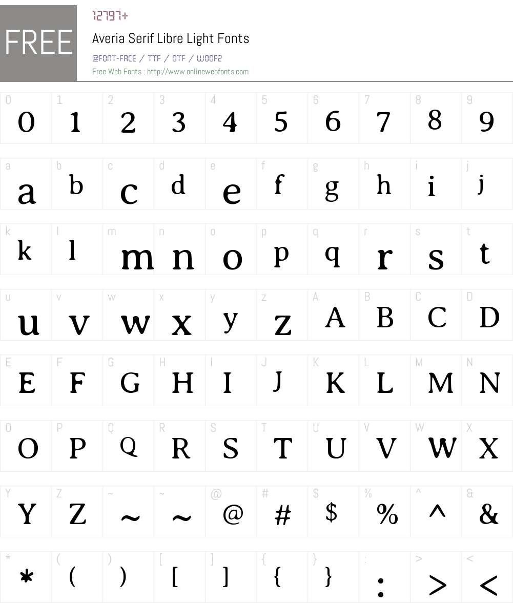 Averia Serif Libre Font Screenshots