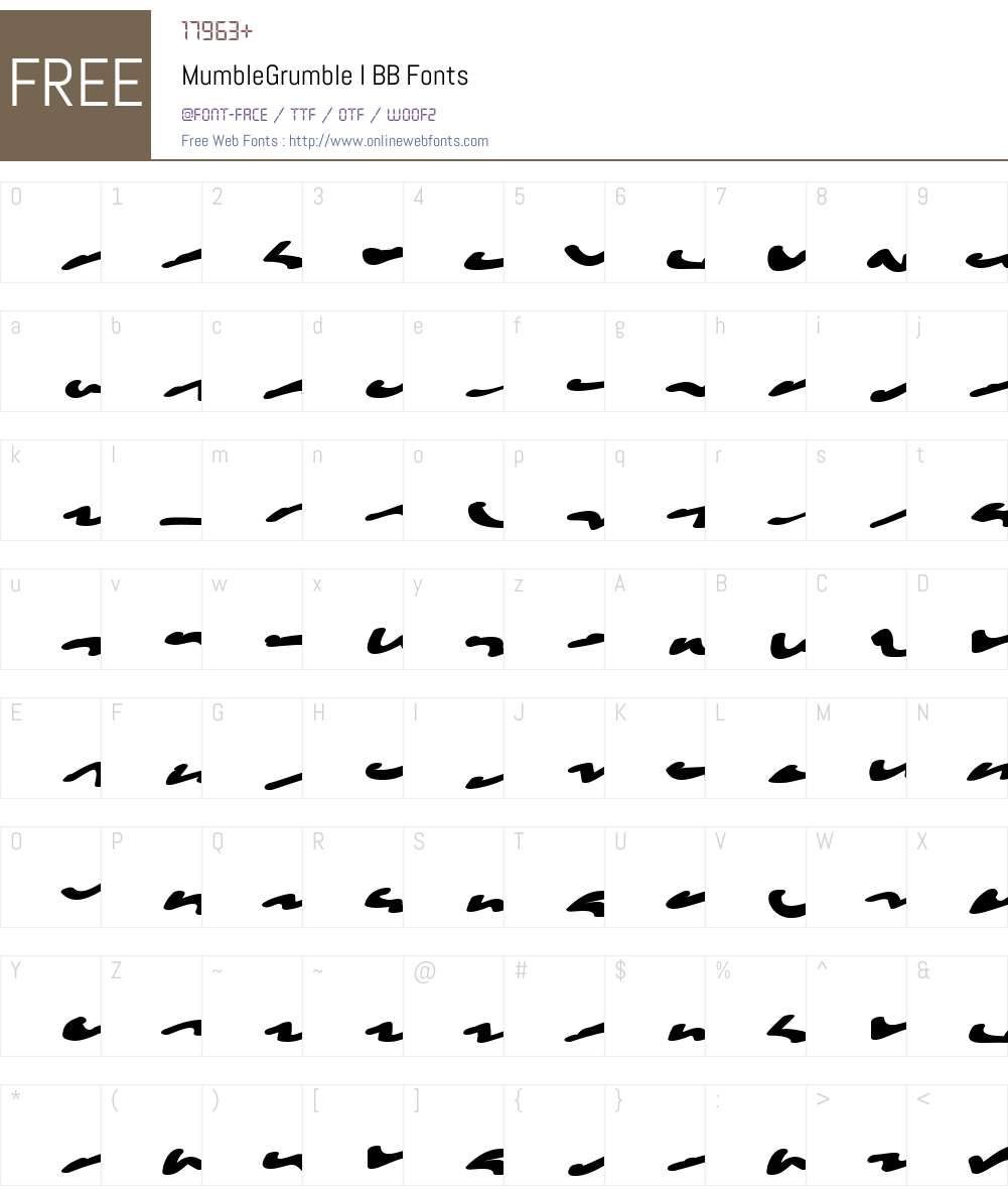 MumbleGrumble I BB Font Screenshots