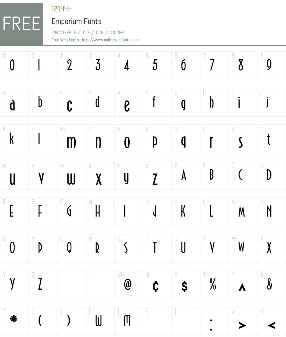 Emporium Font Screenshots