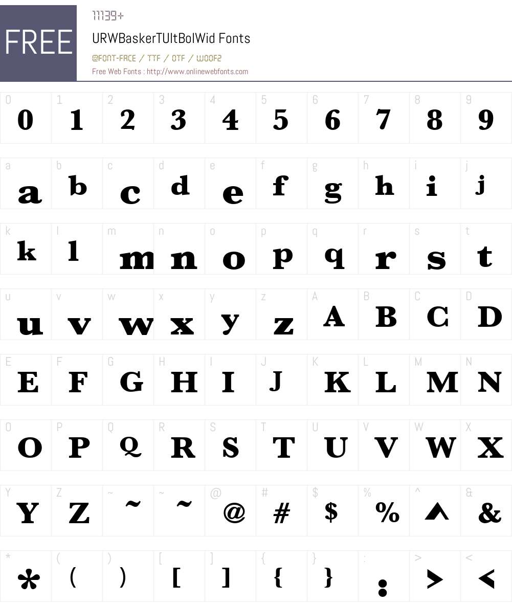 URWBaskerTUltBolWid Font Screenshots