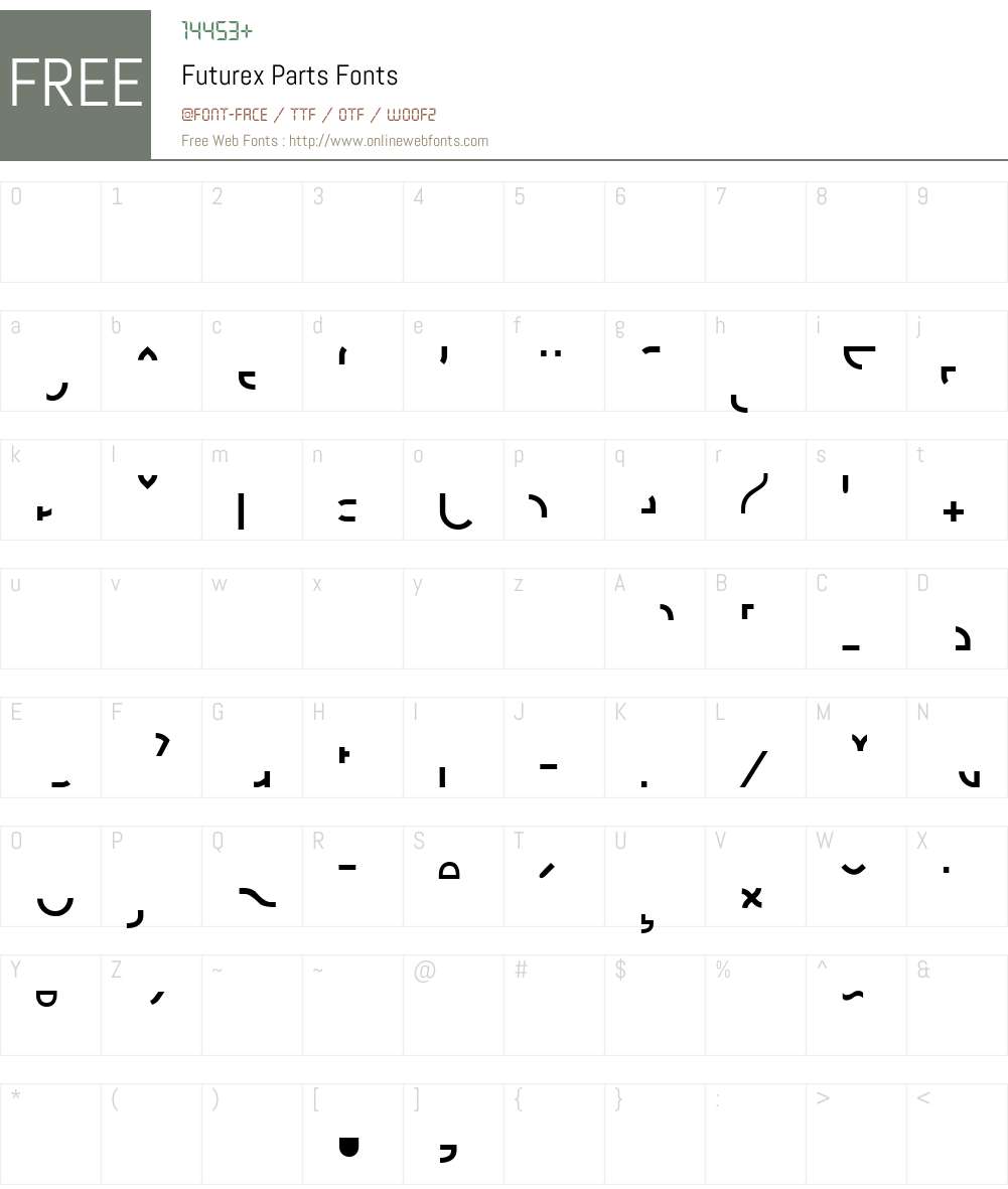 Futurex Parts Font Screenshots