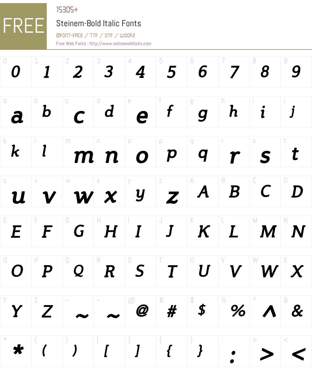 Steinem Font Screenshots