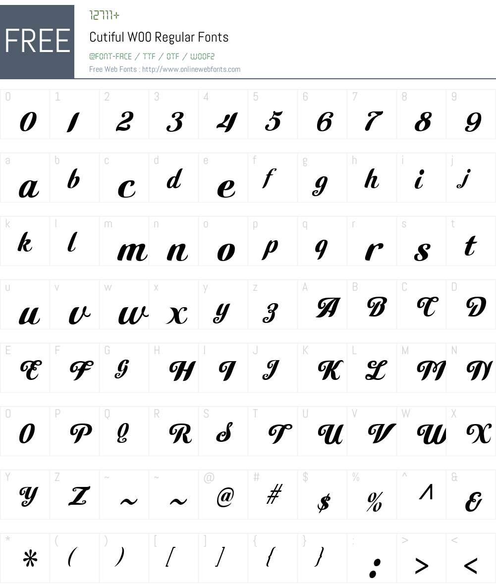 CutifulW00-Regular Font Screenshots