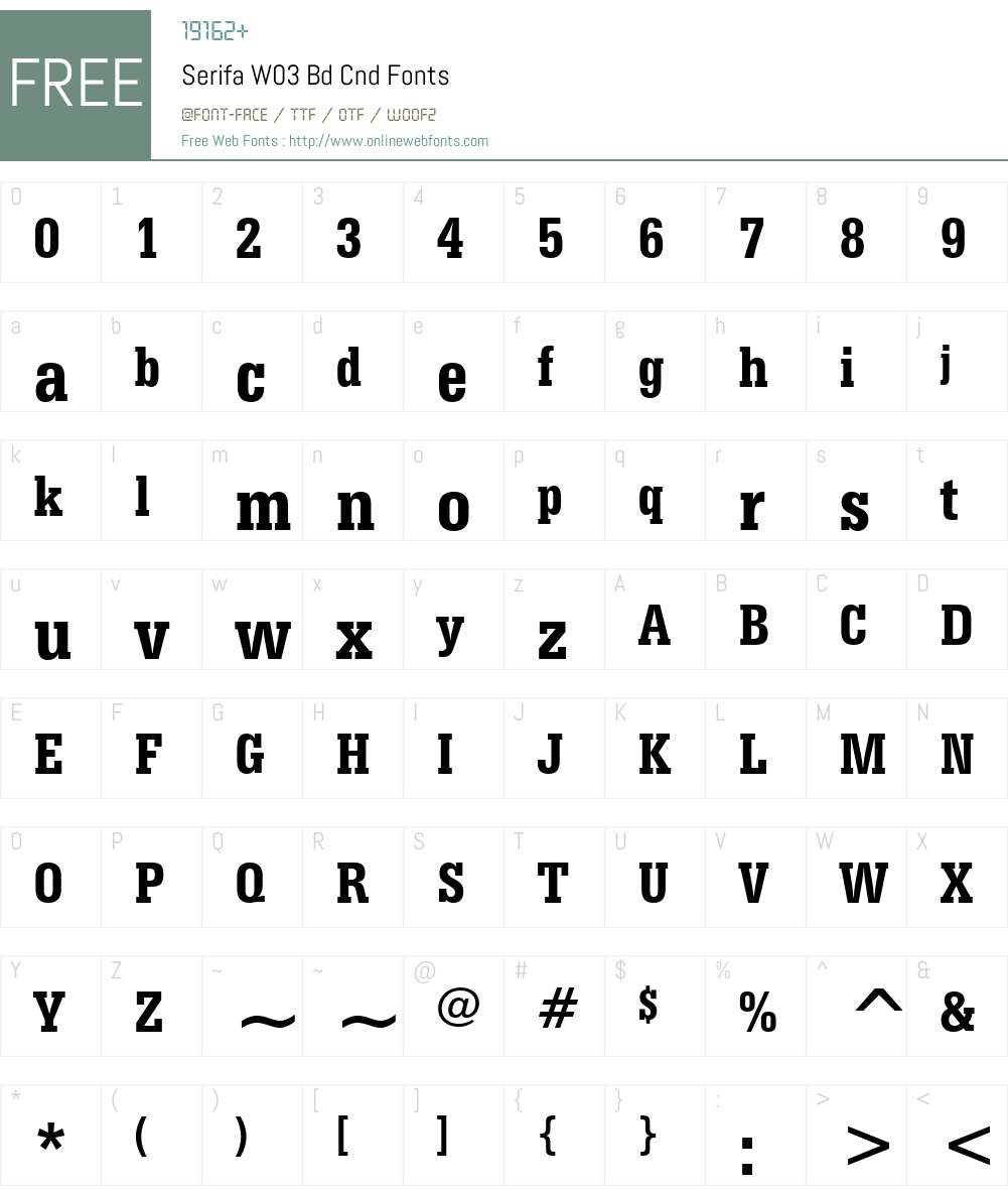 Serifa Font Screenshots