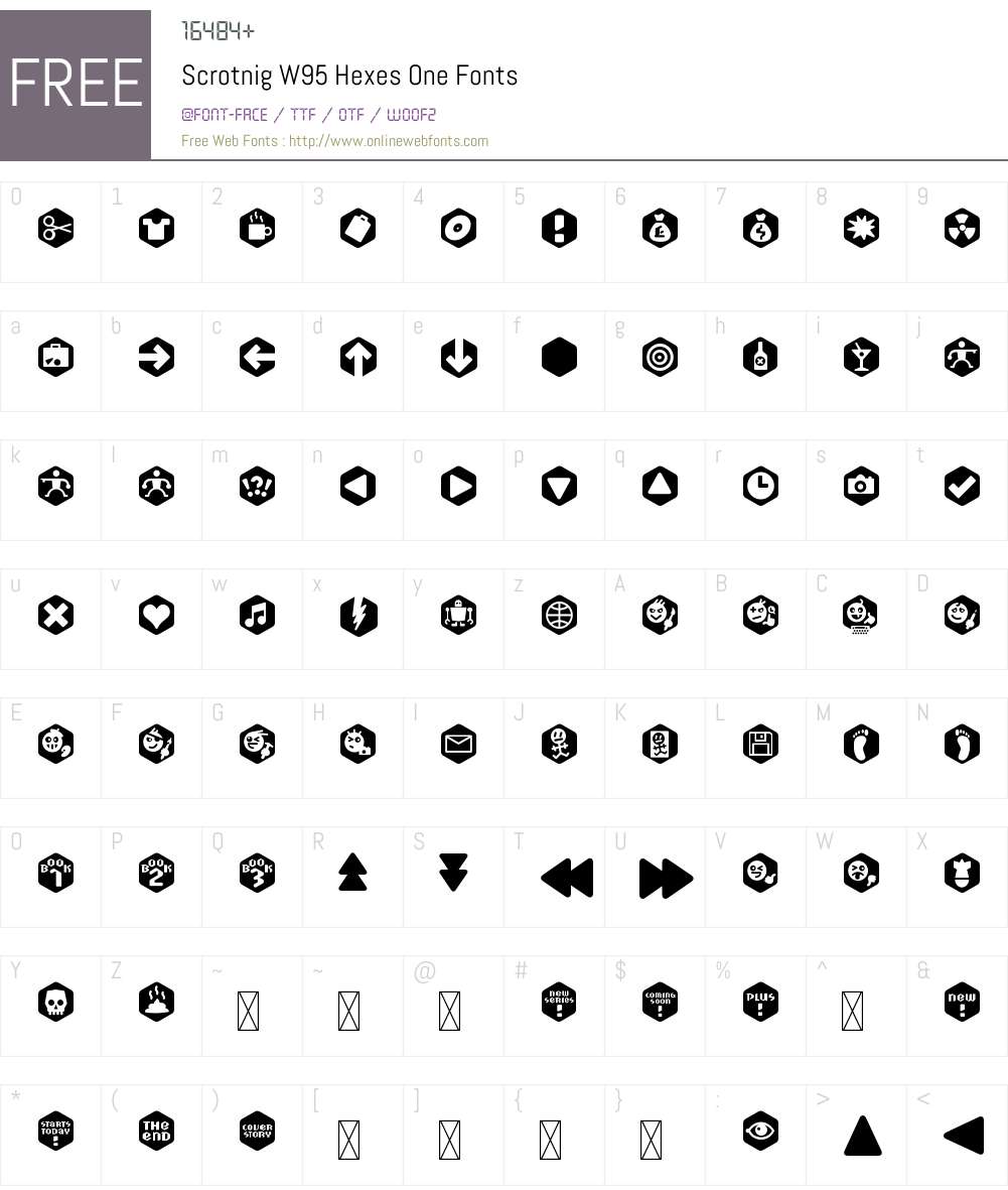 ScrotnigW95-HexesOne Font Screenshots