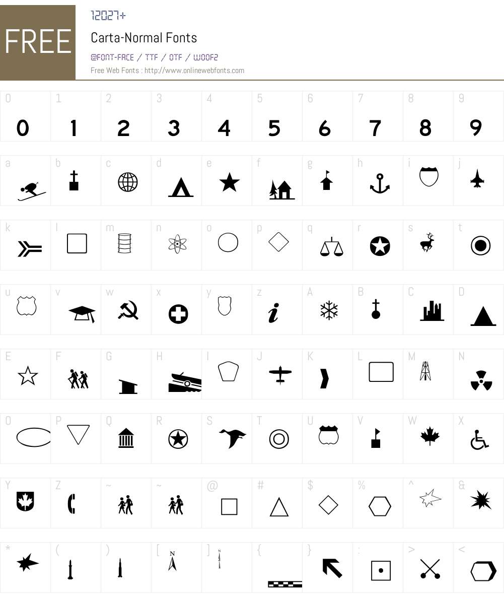 Carta-Normal Font Screenshots