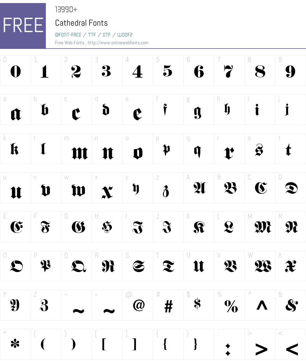 Cathedral Font Screenshots