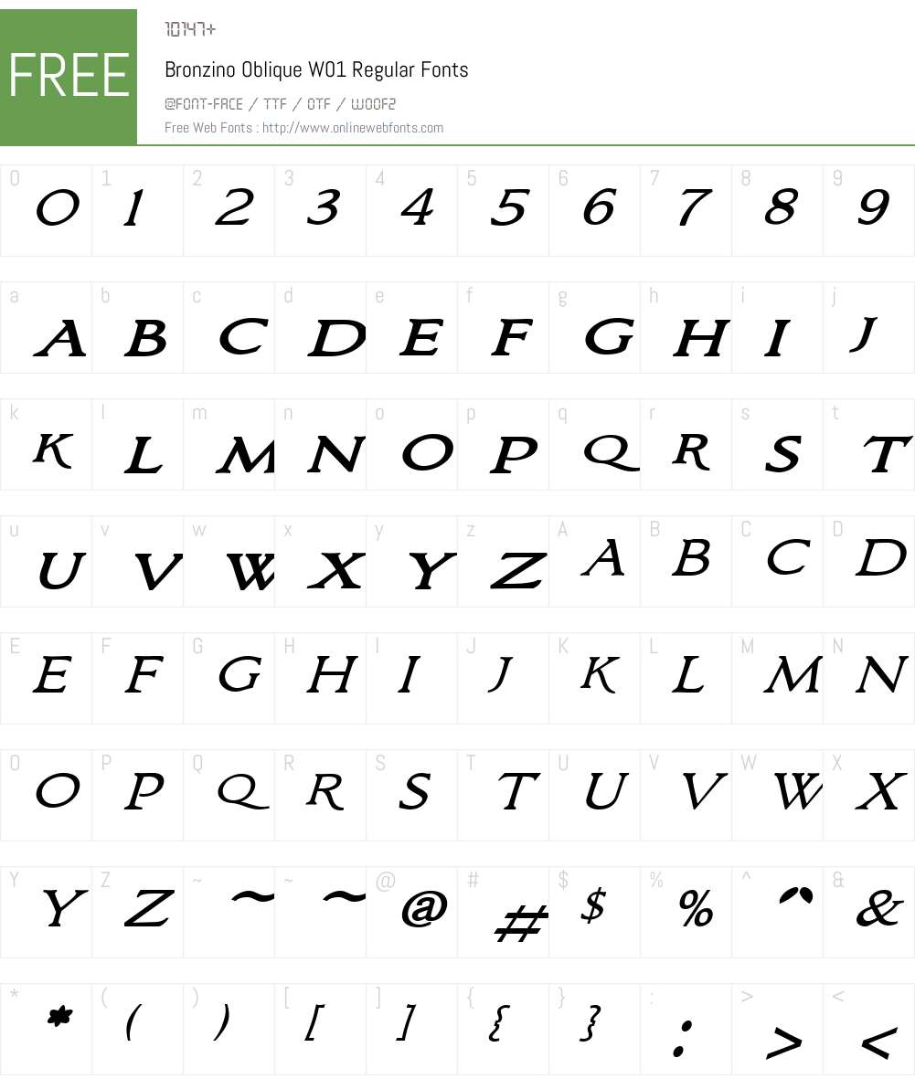 BronzinoObliqueW01-Regular Font Screenshots