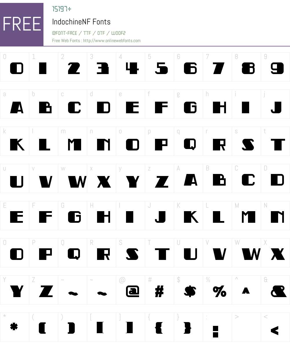 Indochine NF Font Screenshots