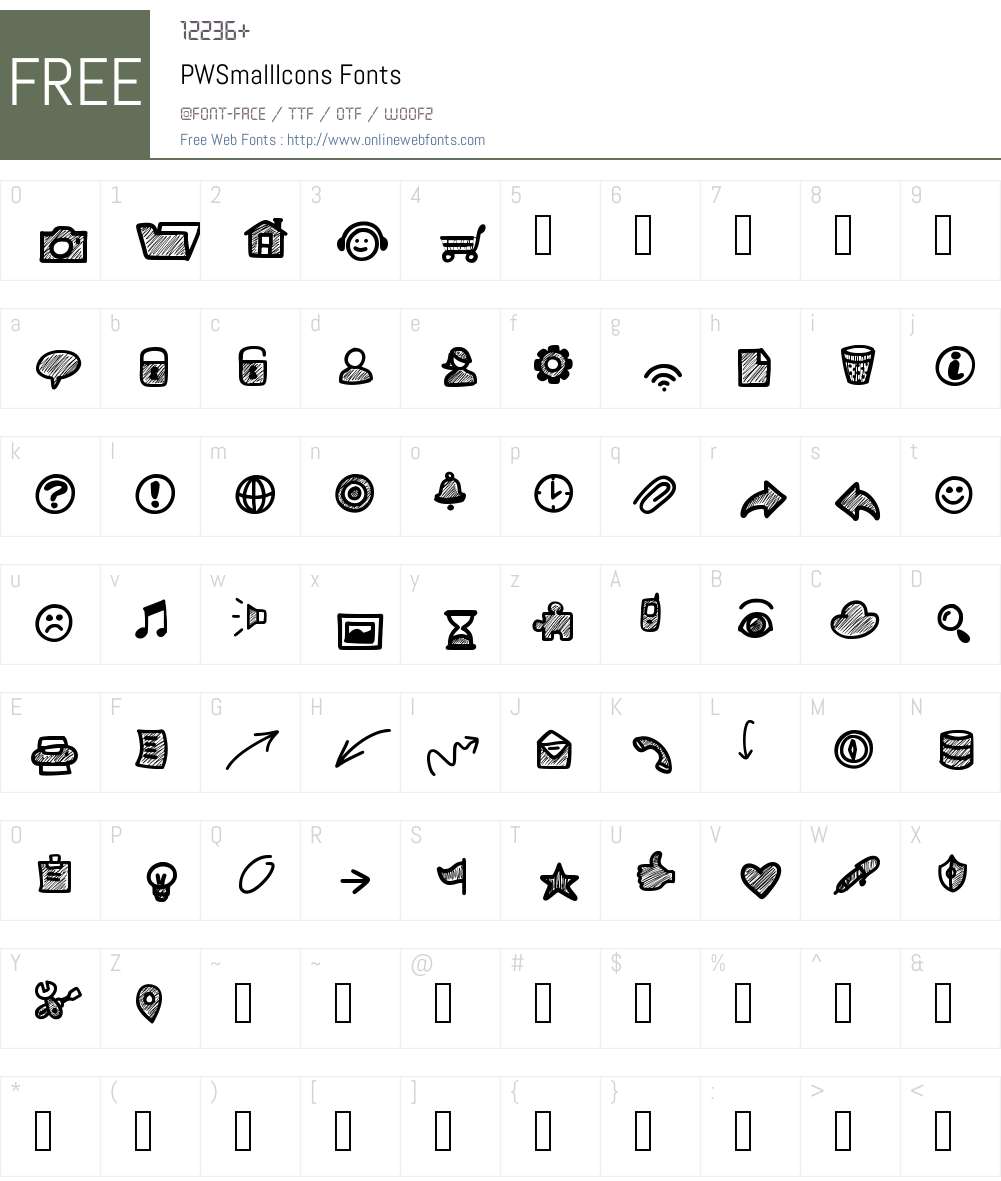 PWSmallIcons Font Screenshots