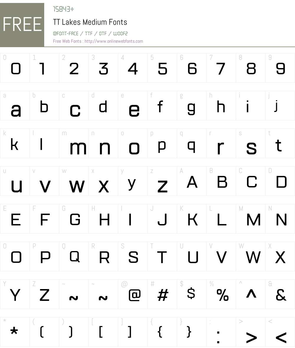 TTLakes-Medium Font Screenshots