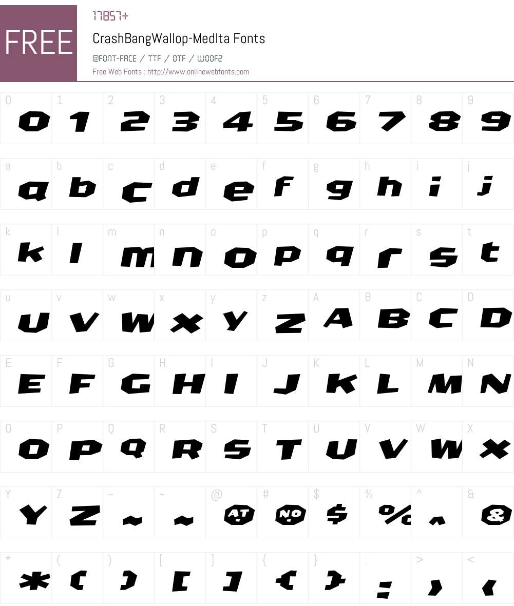CrashBangWallop Font Screenshots