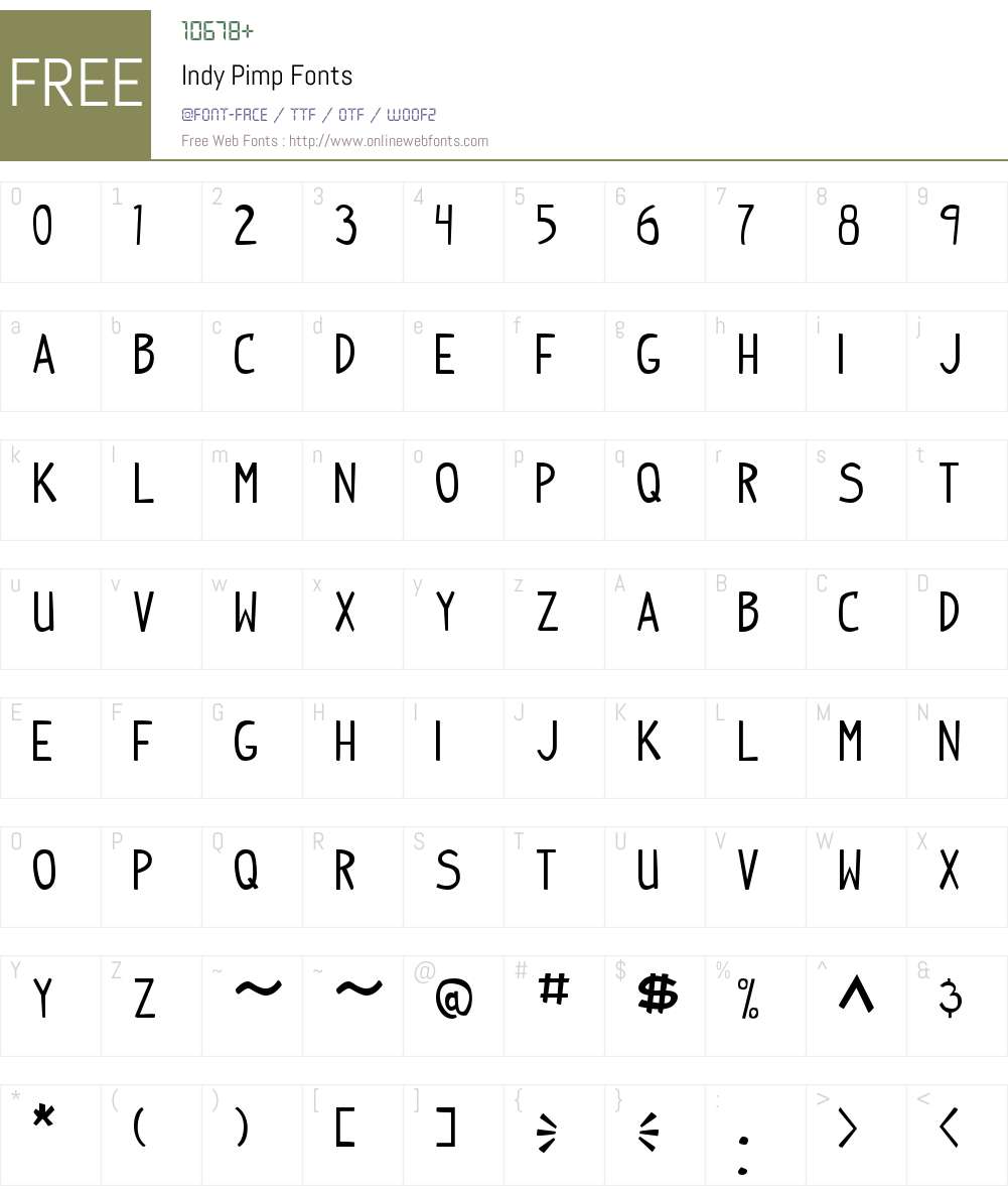 Indy Pimp Font Screenshots