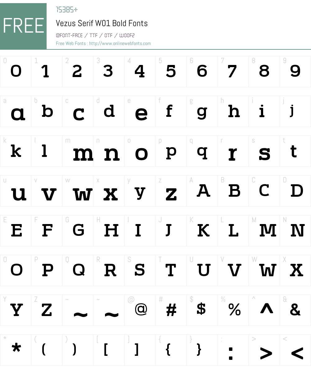 VezusSerifW01-Bold Font Screenshots