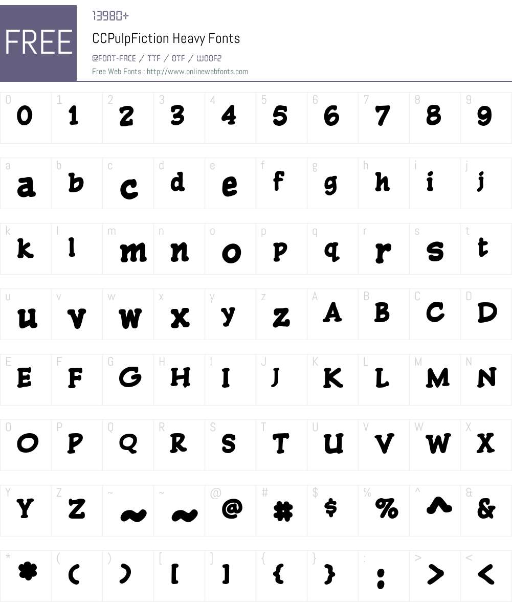 CCPulpFiction-Heavy Font Screenshots