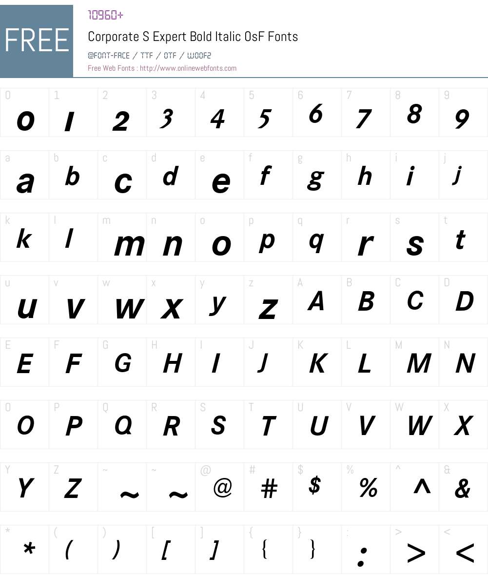 Corporate S Expert BQ Font Screenshots