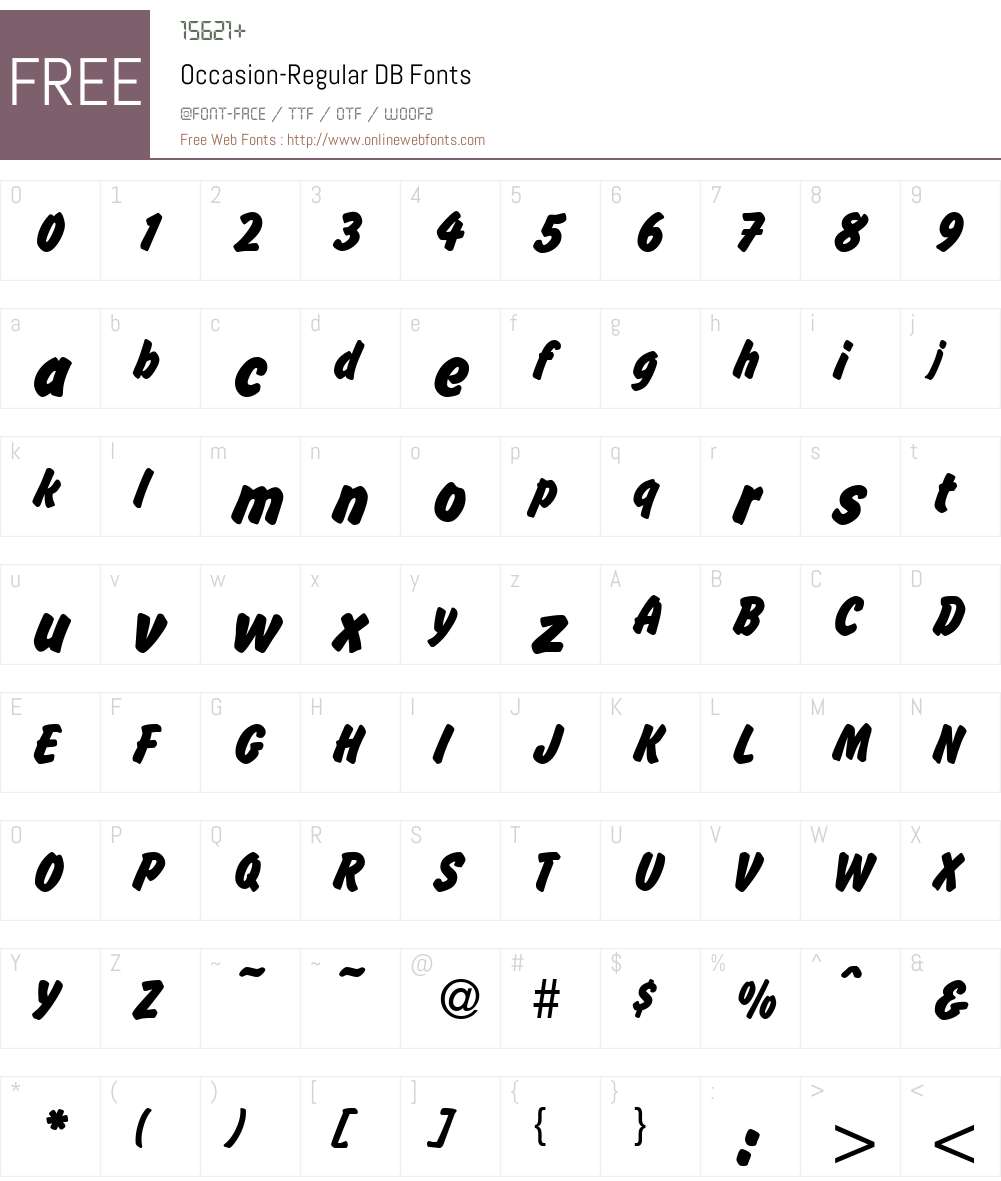 Occasion DB Font Screenshots
