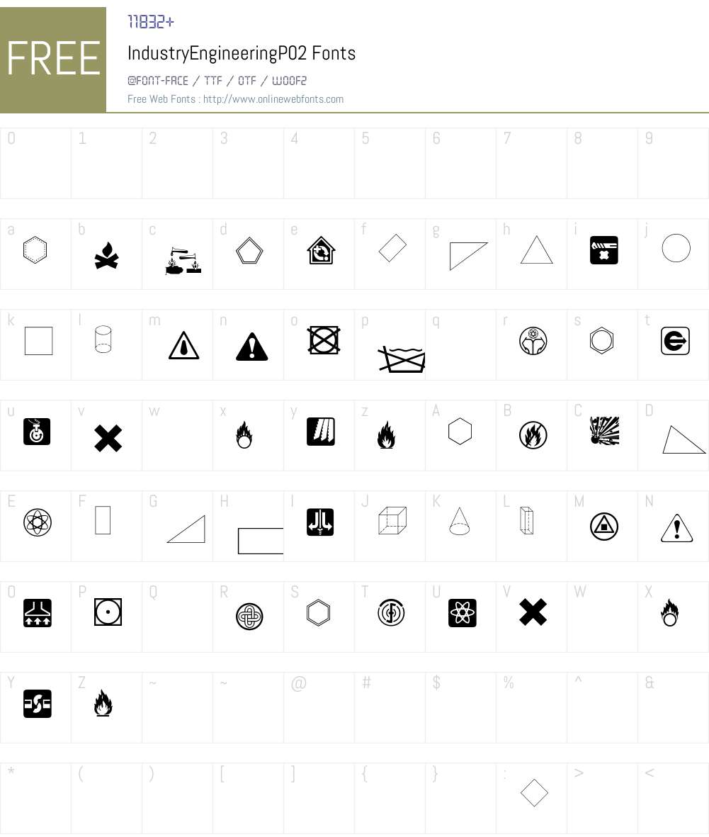 IndustryEngineering Font Screenshots