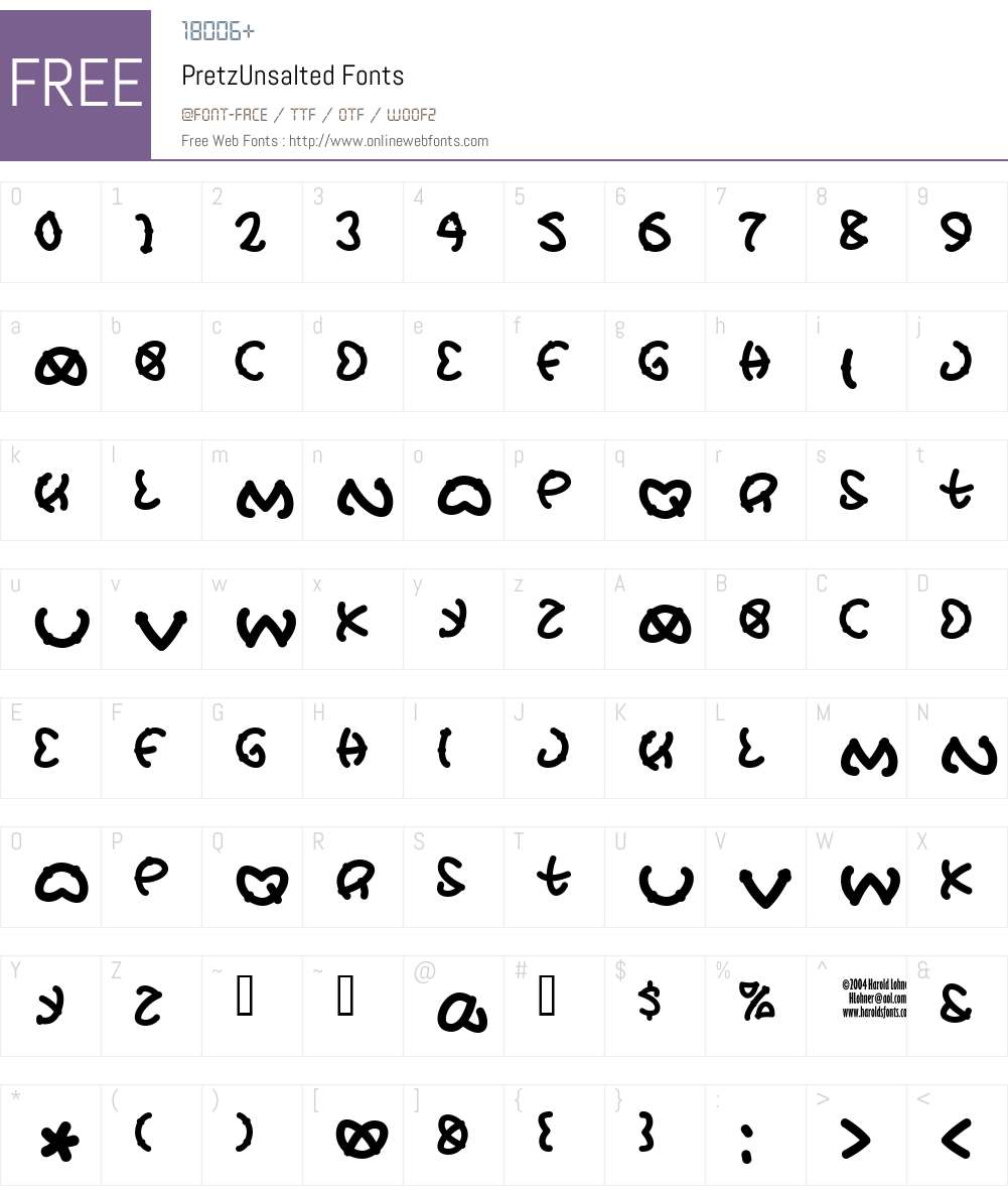 PretzUnsalted Font Screenshots