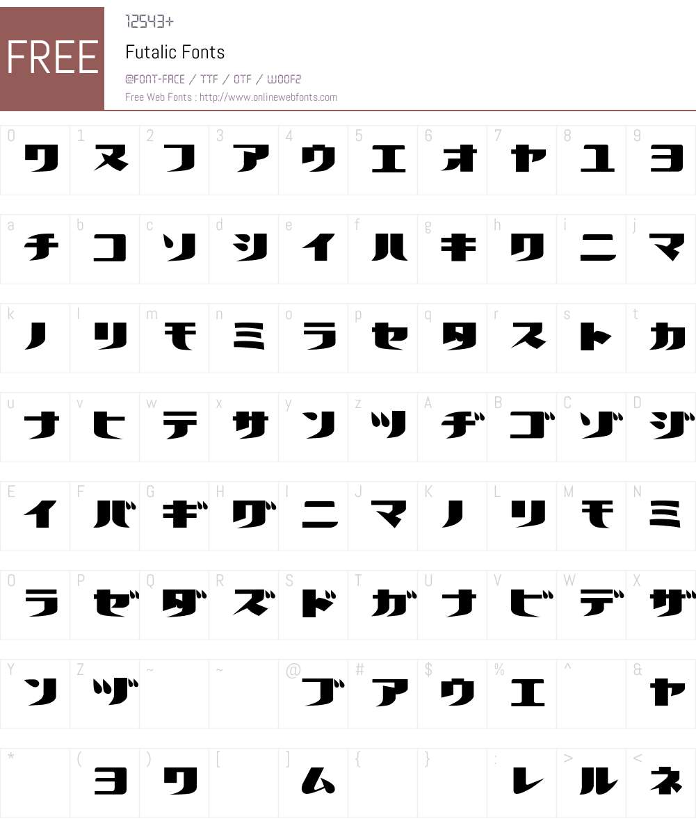 Futalic Font Screenshots