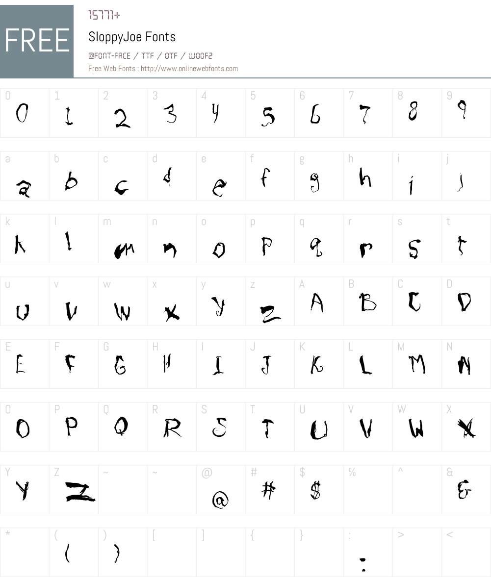 SloppyJoe Font Screenshots
