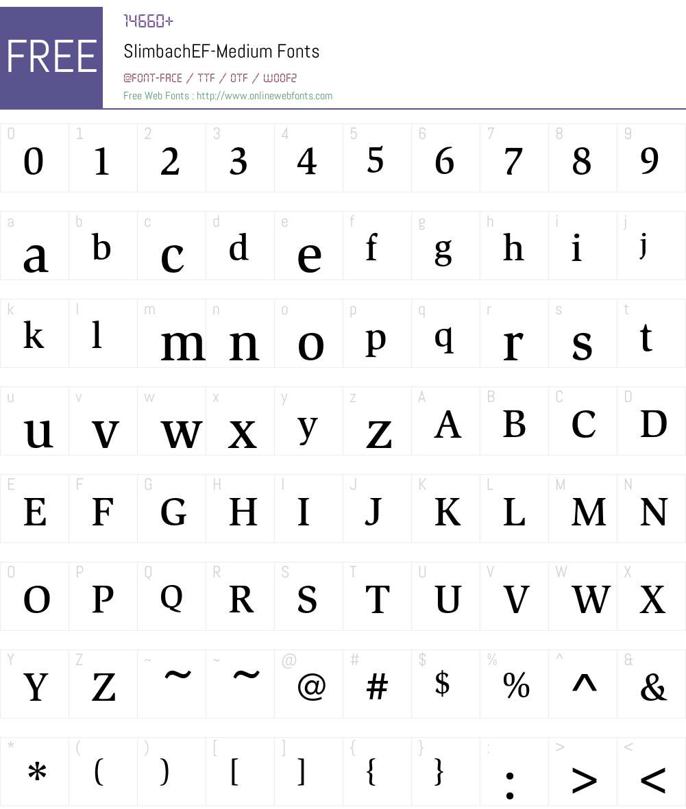 SlimbachEF Font Screenshots