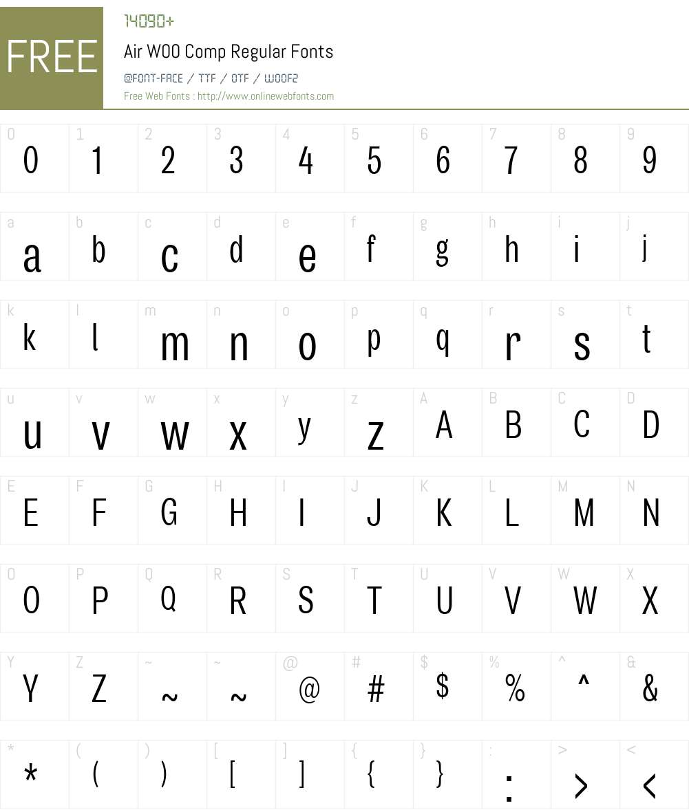 AirW00-CompRegular Font Screenshots